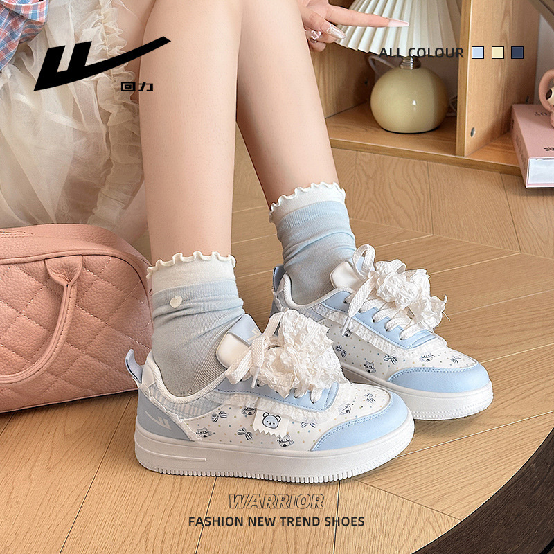 Zapatos casuales de retroceso, zapatos bonitos, zapatos de suela gruesa, correa de arco de mujer, zapatos de skate de otoño bajos, cómodos estudiantes de oso