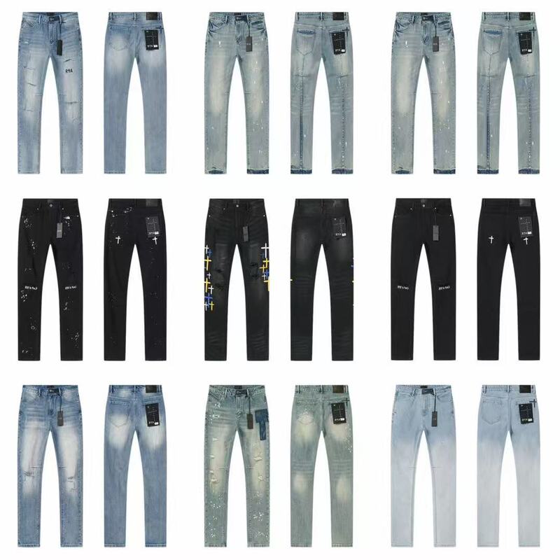 Trendy Foreign Trade Brand Rta American High Street Style Ripped Patchwork Fashion Flared Straight-Leg Jeans