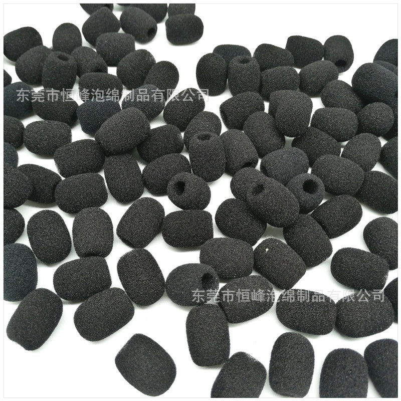 助唱小耳麦话筒罩 领夹麦克风咪套咪绵 孔径5mm椭圆形黑色咪绵套