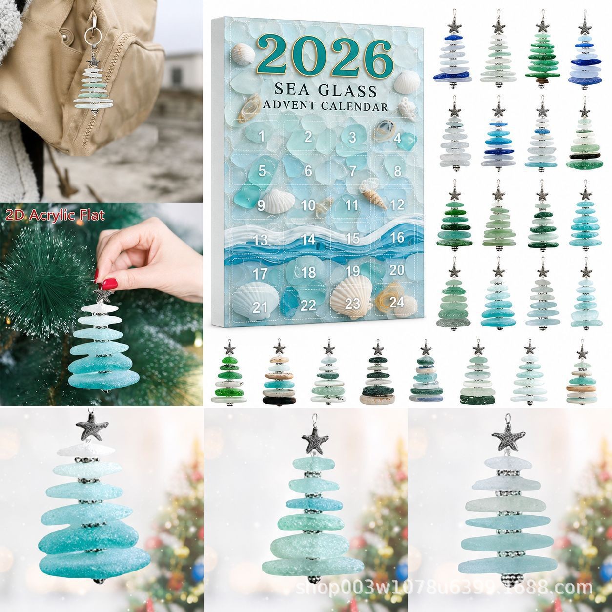 Calendario de Adviento Navideño de Cajas Sorpresa de Acrílico, Interactivo, para Navidad y Fiestas