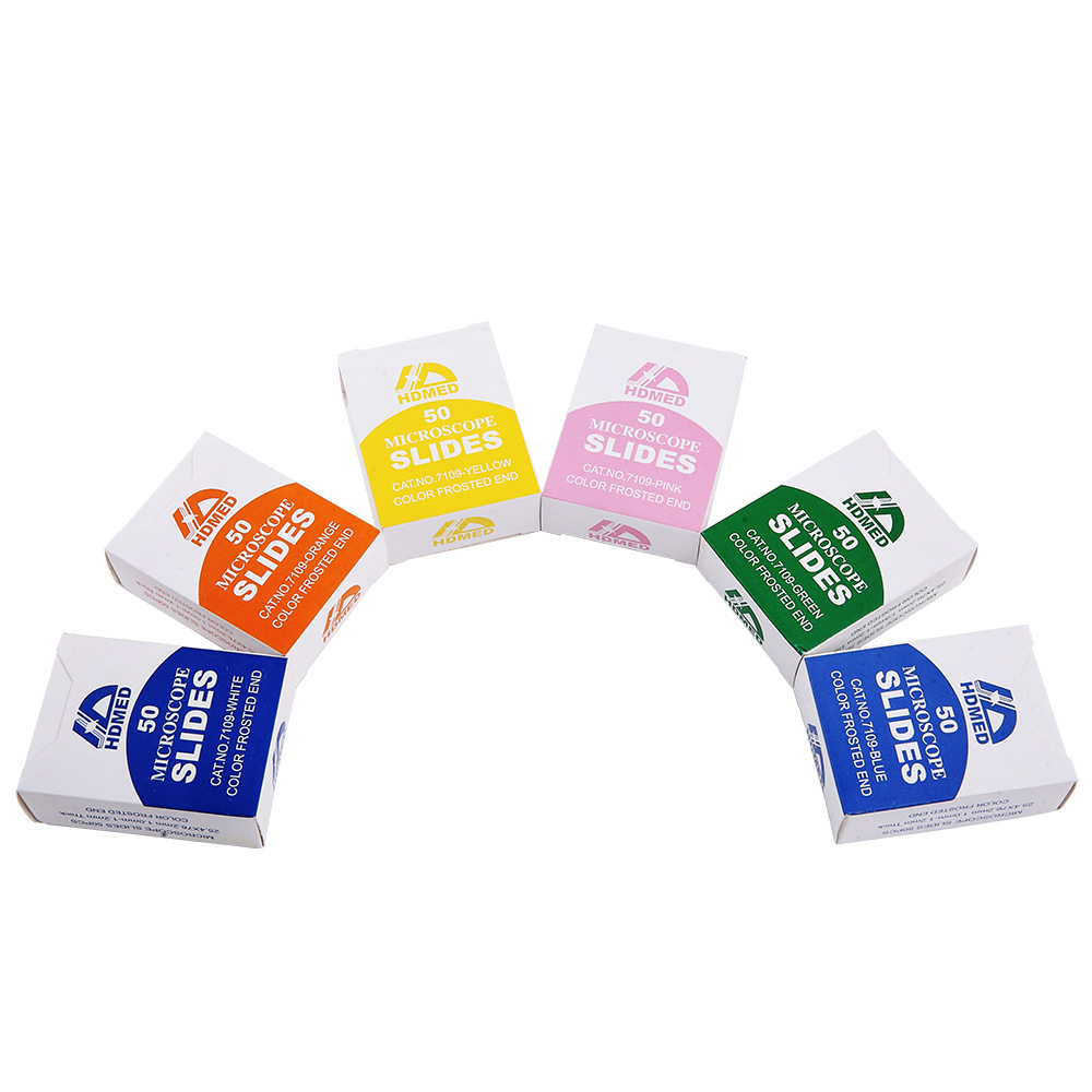 厂家现货供应彩色载玻片（多色）生物实验用显微镜油漆片。