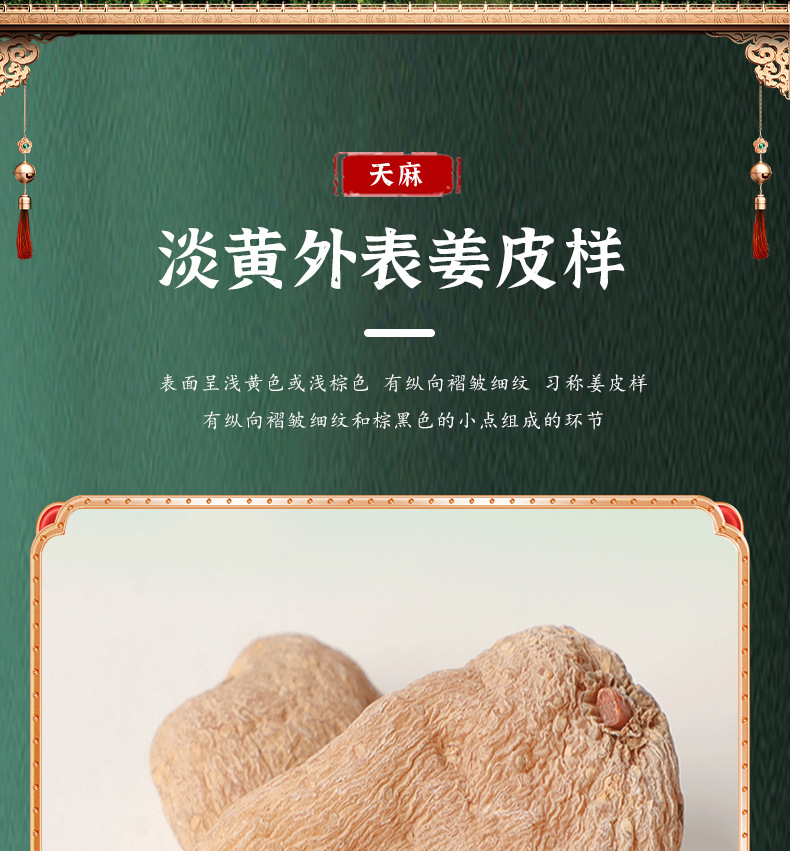 Yunnan Zhaotong Tianma Dried Gastrodia Root Whole and Sliced TCM Herb 500g Bulk quality and texture
