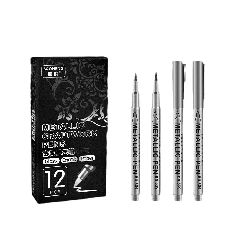 Marcador de color de metal pintura graffiti pluma artesanía mano cuenta marcador modelo colorante resaltar pluma de metal pluma de pintura