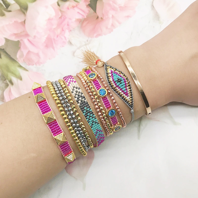 10g Weight Ethnic Style Devil's Eye Glass Glass Women's Bracelets