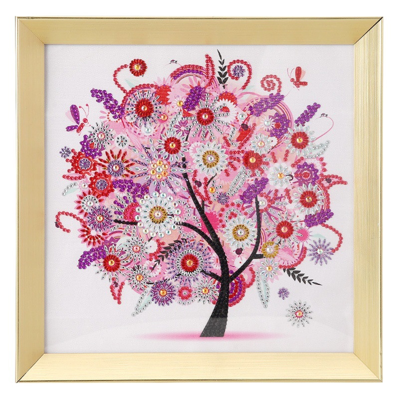Pintura de diamantes 5D transfronteriza DIY, árbol de la fortuna de las cuatro estaciones, pintura decorativa hecha a mano, pintura para pegar, venta al por mayor personalizada