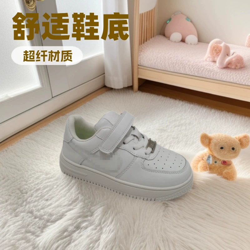 Весна и осень белые туфли Детская обувь Кожаные панели обувь Air Force One Фестиваль Вэньчжоу Детская обувь оптом