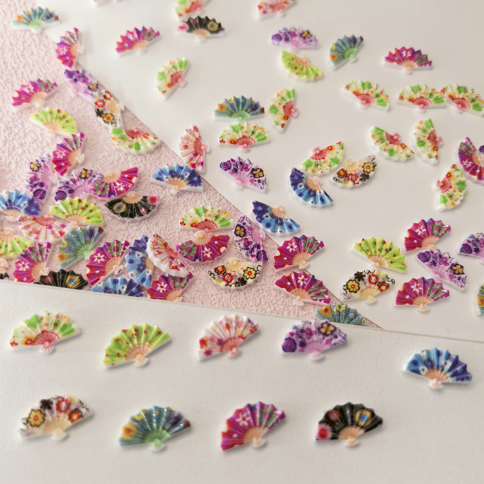 夏天跨境国潮爆款扇子树脂手工DIY服装辅料手机壳配件批发00