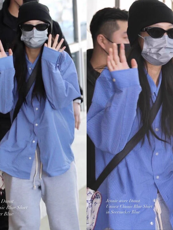 现 韩国设计师du*st肌理感条纹衬衫jennie同款慵懒感宽松衬衣女|undefined