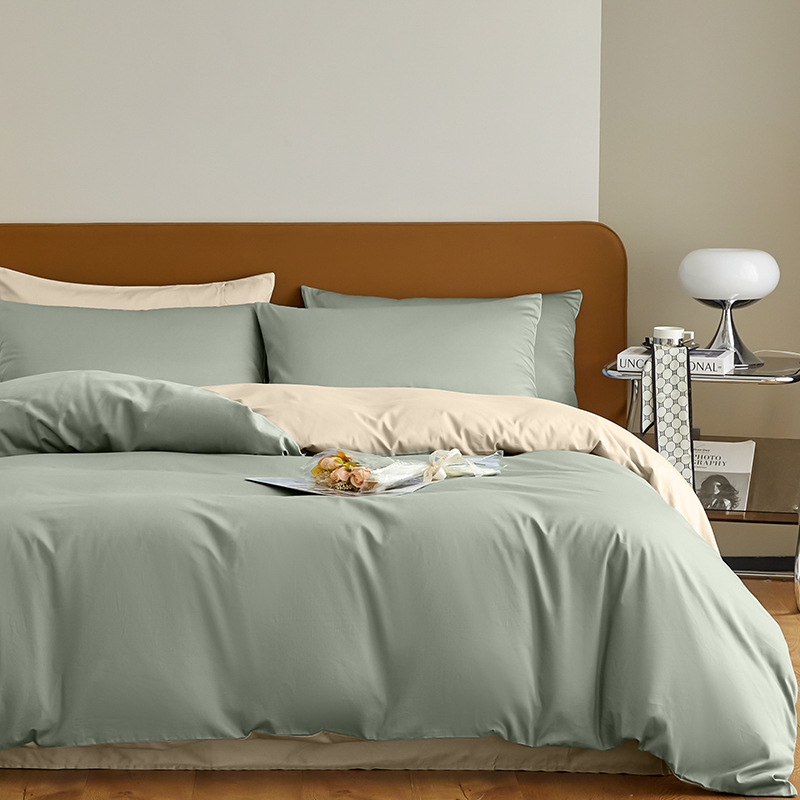 Cama de algodón de fibra larga de cuatro piezas de algodón puro de algodón puro 2024 nuevo estilo de lujo ligero, ropa de cama de alta calidad, funda de edredón, ropa de cama