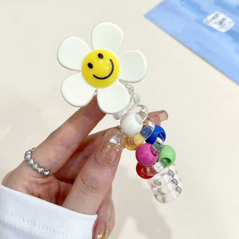 Cabeza coreana simple y de alta calidad linda línea telefónica de punto de onda de verano temperamento fresco cuerda de cabello diaria duradera