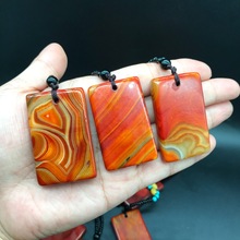 战国红玛瑙无事牌 平安扣挂件吊坠毛衣链项链玉石量大从优