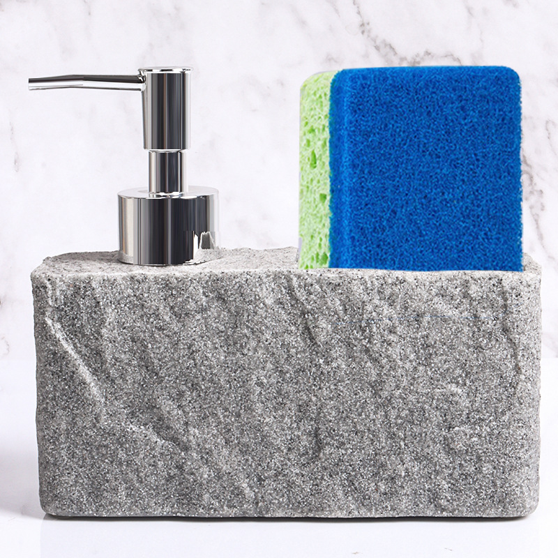 Limpiador de cocina con patrón de mármol para el hogar, desinfectante de manos, sub-embotellado, limpiador de escritorio, caja de almacenamiento de esponja líquida