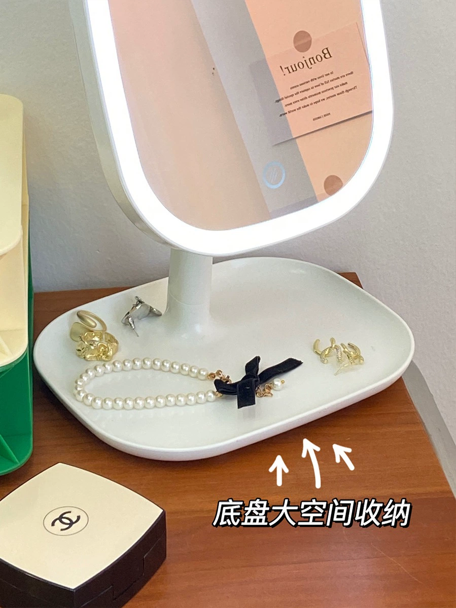 LED зеркало со светом, большой столик для макияжа, подсветка, интернет знаменитость