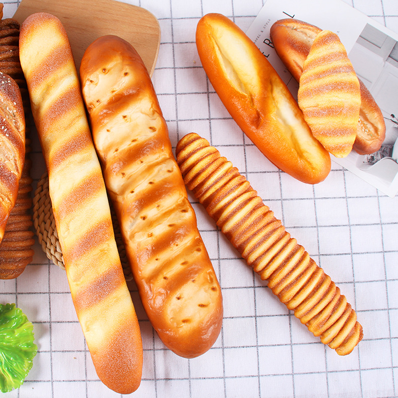 Entrega de una sola pieza PU falso pan decoración de la boda modelo de decoración de la habitación accesorios largo francés palo modelo de simulación de pan