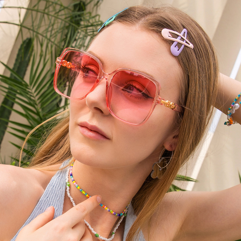 Outdoor Occasion Gradient Color Pattern Fashion Gradient Color PC UV400 Protection Square Full Frame Women's Sunglasses