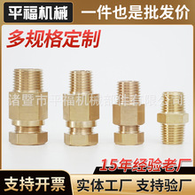 滑块油管接头 内卡直通PD直通 卡套油路接头 铜管尼龙管油嘴铜件
