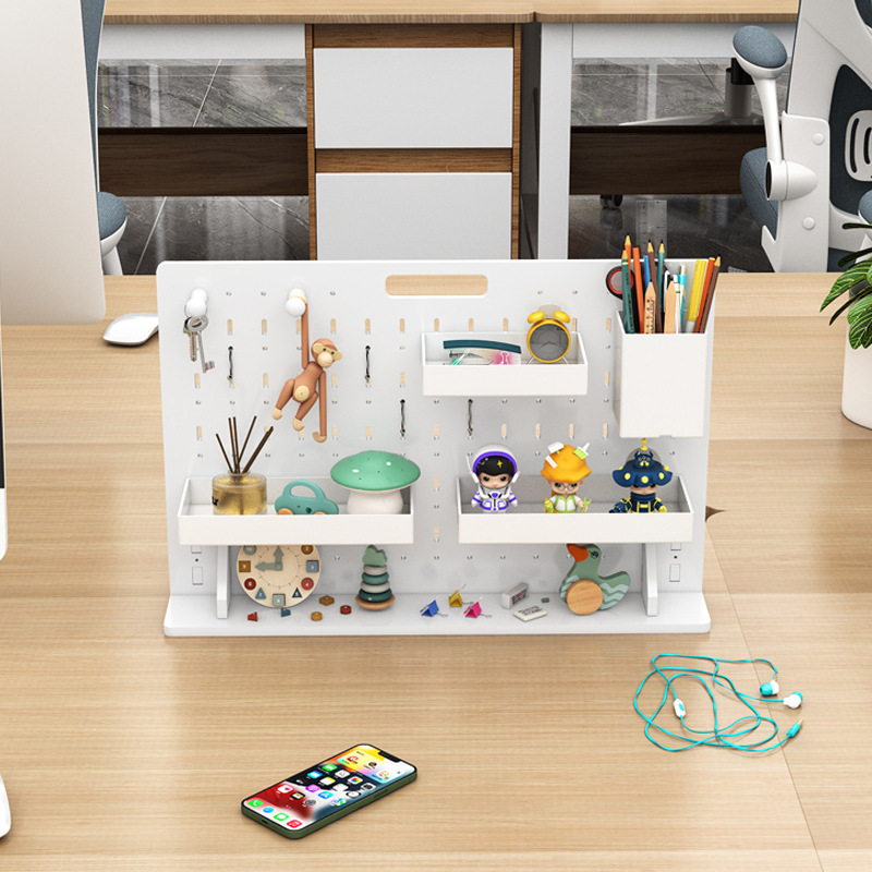 Desktop Ins Wind Cave Board Accessories Office Workstation Storage Rack Student Computer Desk Decorative Partition Storage Box
