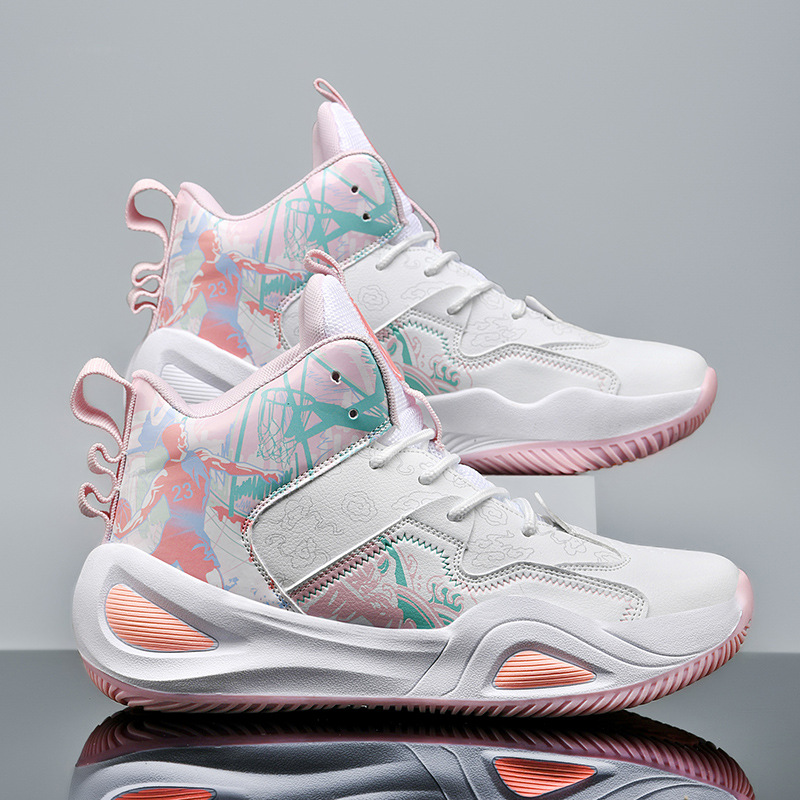 Otoño y invierno nuevo tipo de zapatos de baloncesto de pato pato de cuero hombre respirado zapatos de entrenamiento antideslizantes zapatos de entrenamiento de estudiantes zapatos de mujer