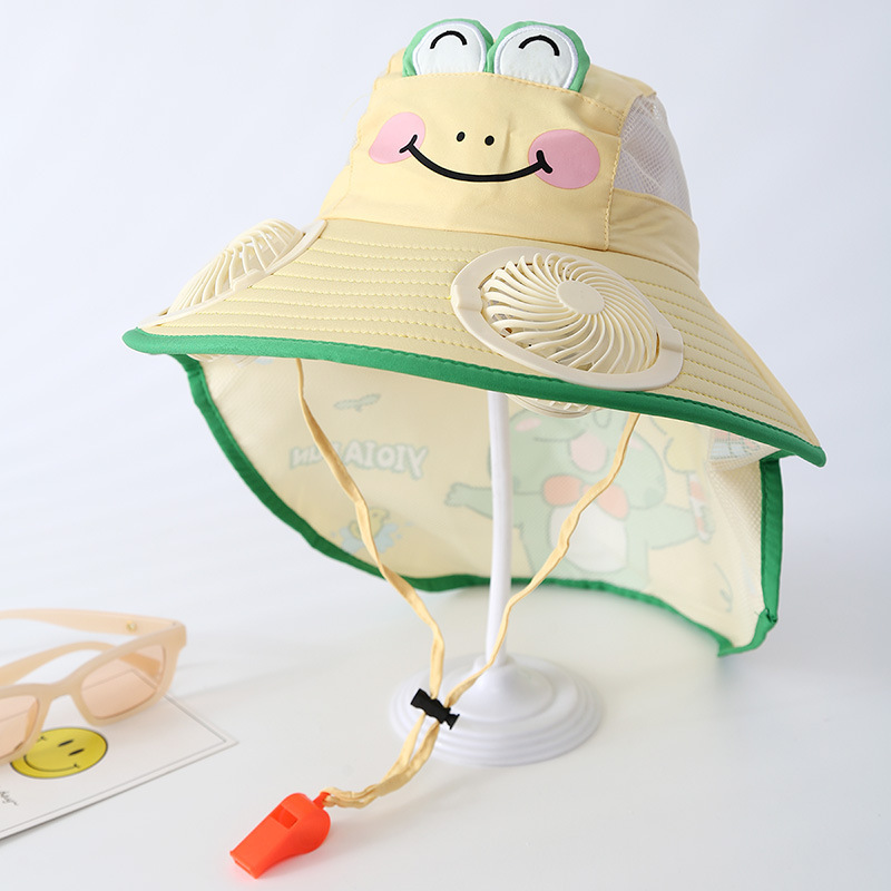 Bonito unicornio sombrero solar recargable con ventilador sombrero de chal de verano para niñas grandes gorras para niños