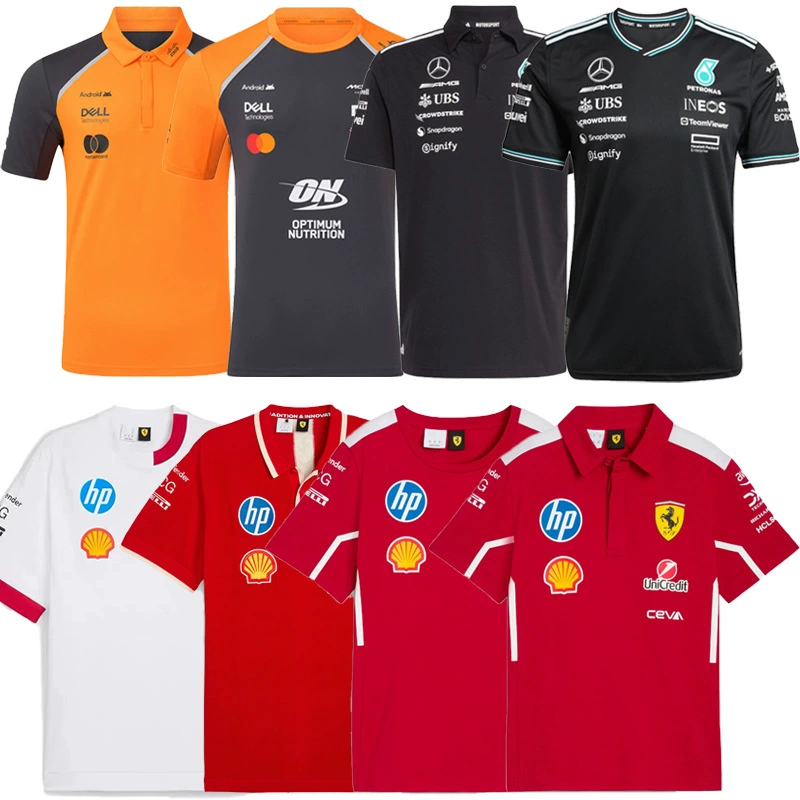 2025 новый гоночный костюм F1 Ferrari Mercedes Benz McLaren футболка с коротким рукавом POLO той же команды