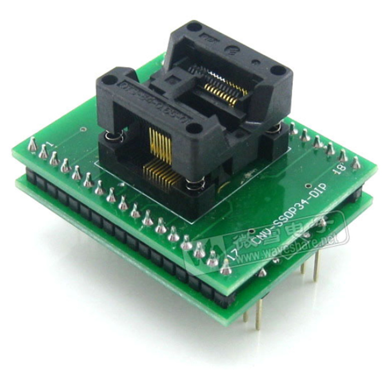 微雪 SSOP20转DIP20 IC编程座 测试座 OTS-20(34)-0.65-01带板