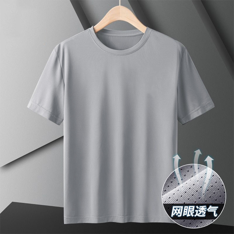 Ropa de malla transpirable, camiseta de cuello redondo, camiseta de manga corta, ropa de trabajo personalizada, ropa de grupo de diseño gratuito image 10
