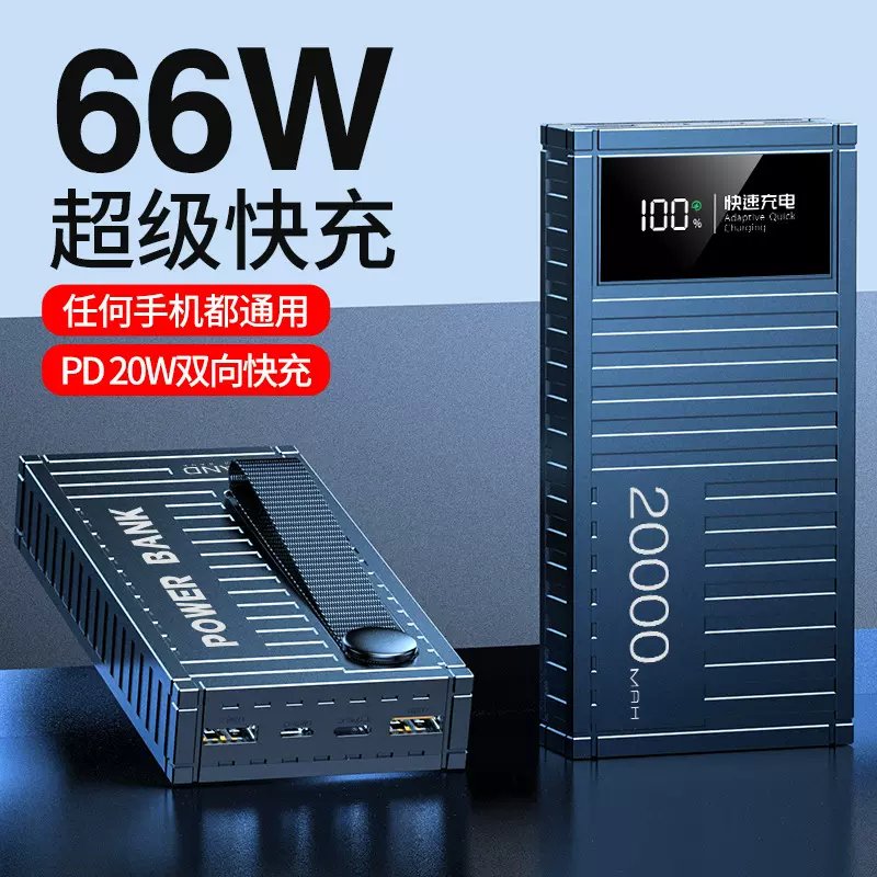 66W超级快充创意机甲集装箱充电宝20000毫安大容量朋克移动电源