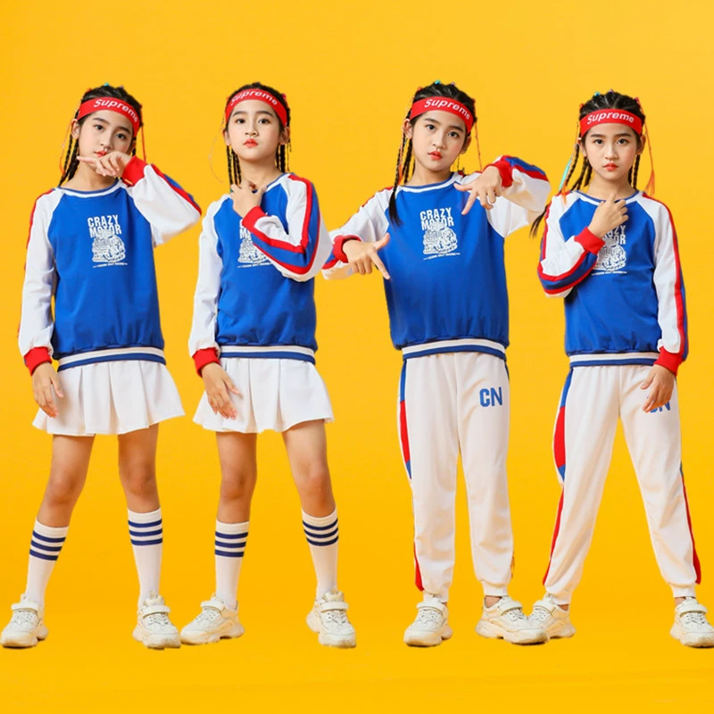Детская одежда для Черлидинга Детская танцевальная одежда Весенние игры для начальной школы Церемония открытия Одежда для Черлидинга