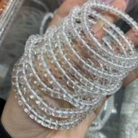Браслет прямого кроя из натурального белого кристалла 6 × 7 мм, чистый и прозрачный браслет Wenwan в старом стиле, оптовая продажа