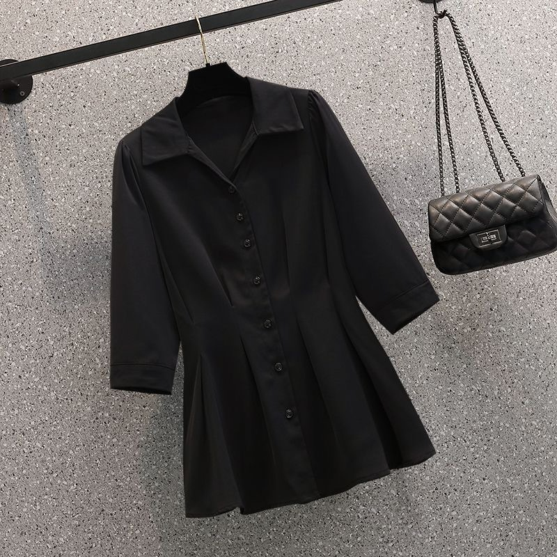Women's Clothing Plus Size Women's Clothing To Cover The Belly And Make You Look Thin Shirt Solid Color Slit Flared Pants Two Piece Suit_voghion.com
