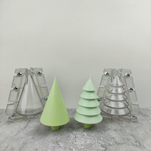 雄威圣诞树塑料蜡烛模具 INS风五层锥形圣诞树蜡烛模具