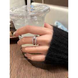Ladyunicorn 原创精致开口打结戒指女气质高级感镶钻指环个性食指
