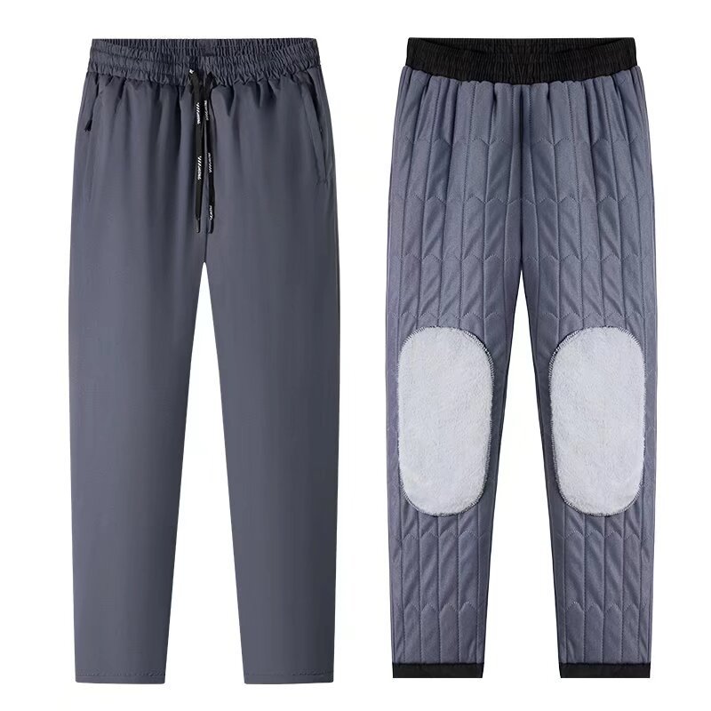 Fleece-lined, thickened graphene-coated, warm and cold-resistant long pants for autumn and winter, windproof, waterproof, warm, and versatile for men and women.