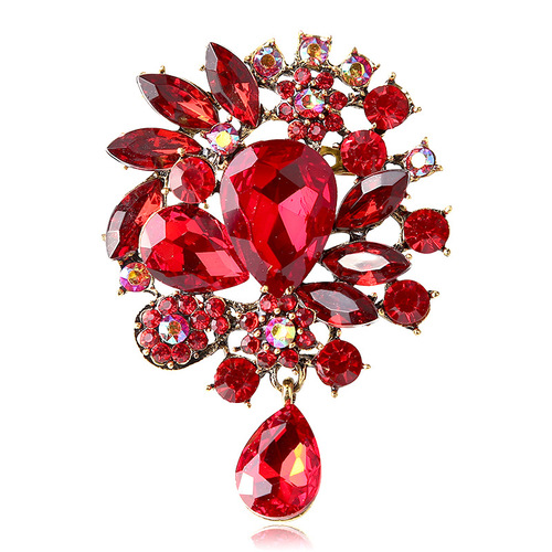 Korean-style fashionable creative personalized crystal glass brooch and hairpin for women's clothing accessories