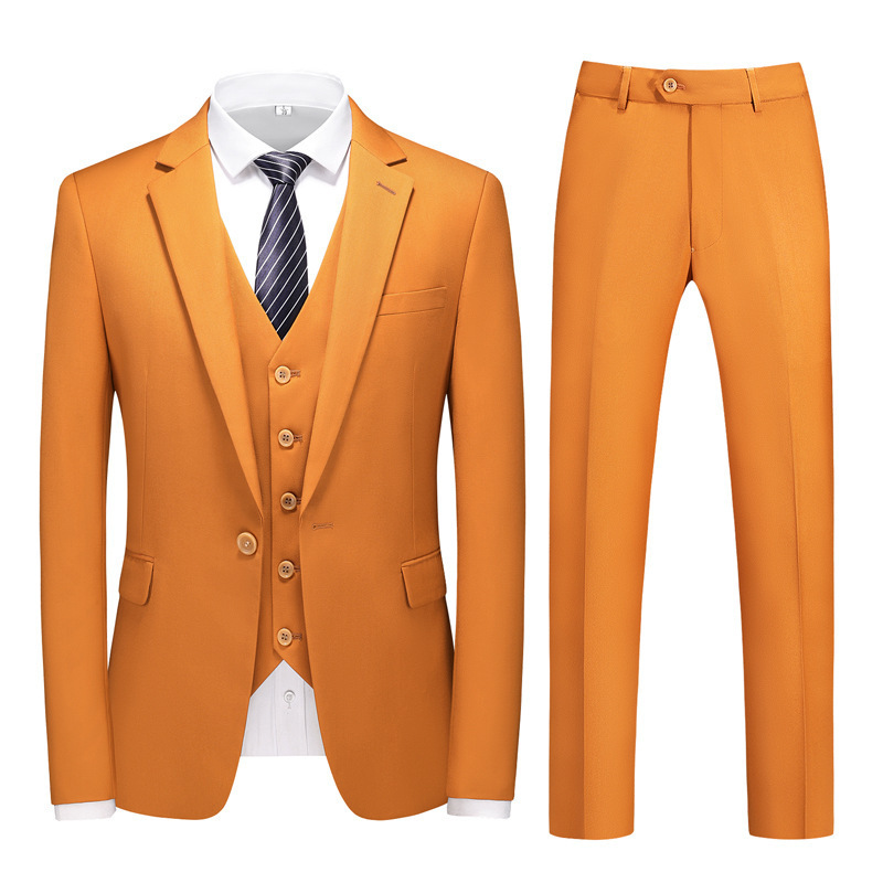 2022 Foreign Trade men's suit set three-piece one-button double-split elastic waist long-term factory spot