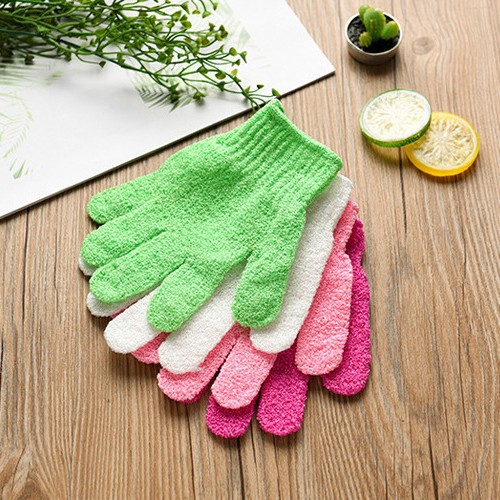 Guantes de baño de cinco dedos Guantes creativos Toalla de baño Exfoliante de cinco dedos Toalla de baño exfoliante Toalla de baño de doble cara para adultos