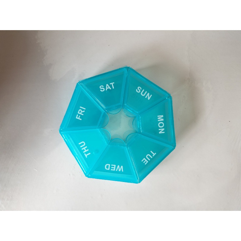 Caja de Medicina de 7 esquinas para una semana Ronda 7-rejilla portátil pequeña caja de la medicina para una semana Mini 7 días portátil caja de joyería de la medicina