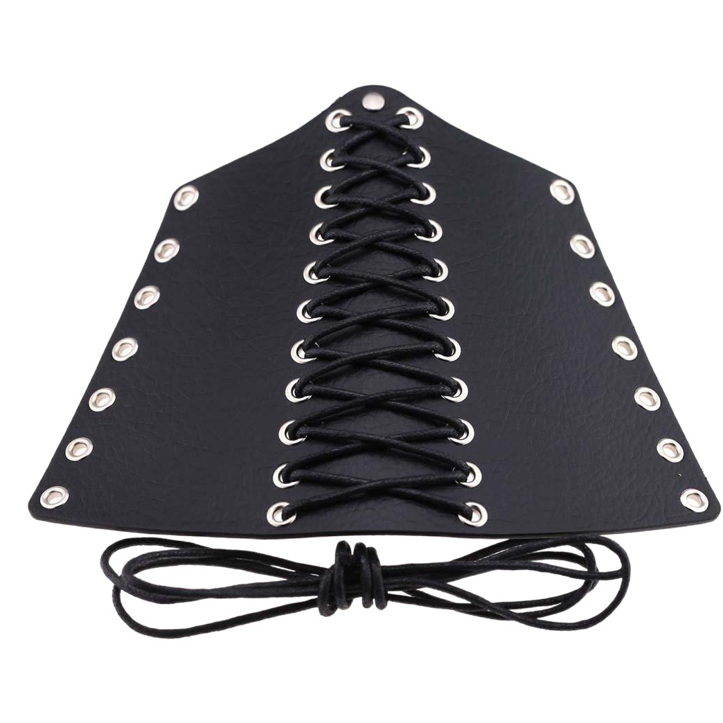Cross-border Foreign Trade Harajuku Punk Leather Wax Rope Wrist Bracer cosplay Strap Hand Belt Archery Arm Armguard Hand Armor