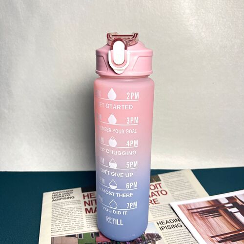 Cross-border gradient water cup large capacity plastic cup home use with scale line men and women high beauty kettle can be printed 