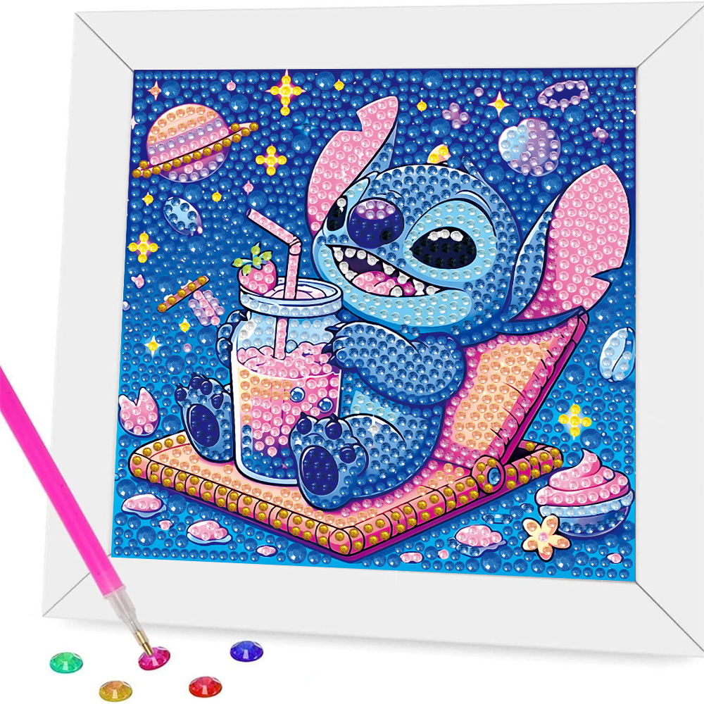 Nuevo kit creativo de pintura de diamantes DIY para niños, diseño de panda de dibujos animados, juguete de niña, pegatinas bonitas, pintura de diamantes completa, transfronterizo