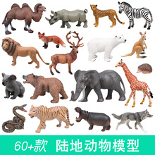 仿真陆地野生动物模型 儿童教具动物园玩具森林老虎狮子大象摆件