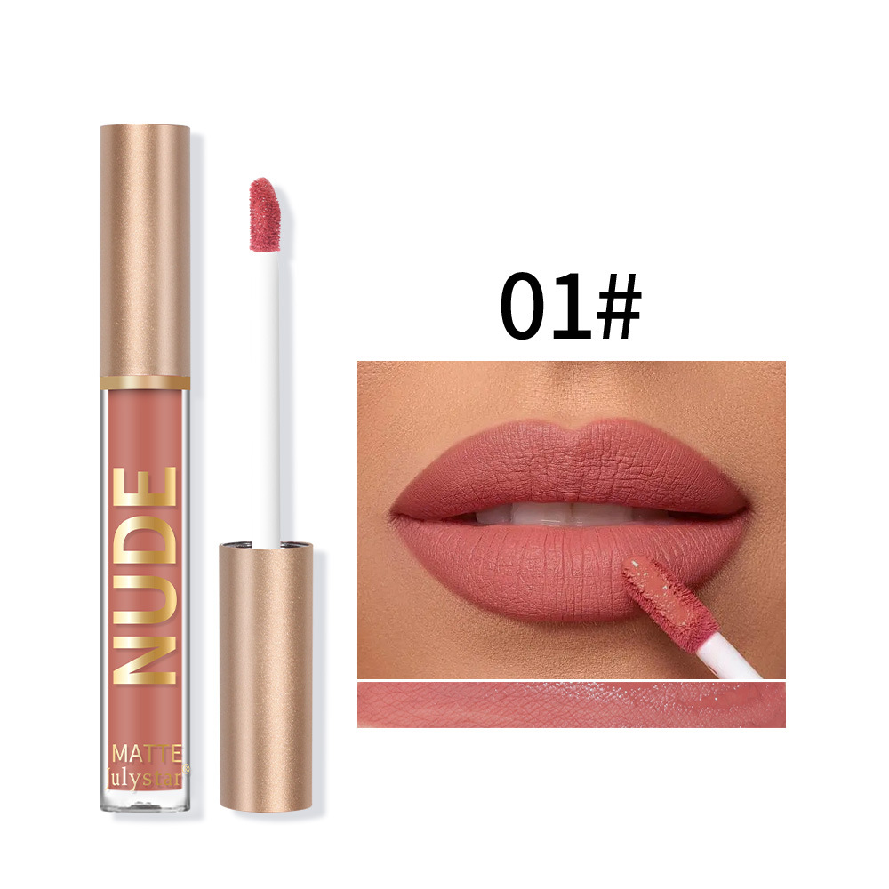 Luciu de buze mat catifelat Carina Makeup, care se estompează, tridimensional natural și de lungă durată, nu se lipește în cupă_voghion.com