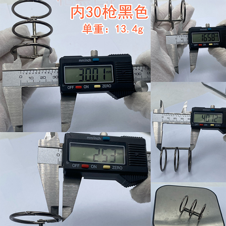 Anillo de páginas sueltas de 3 orificios encuadernados de Yiwang Anillo de calendario de escritorio de apertura desmontable dorado Anillo de páginas sueltas de tres orificios de metal multicolor