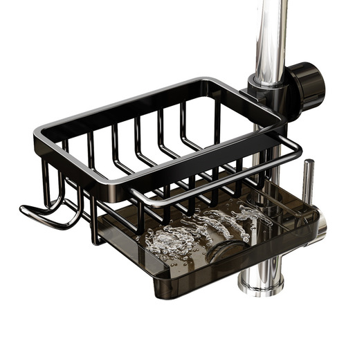 Kitchen faucet rack, dishwashing sink, sink supplies, household drain basket, multi-functional rag storage rack