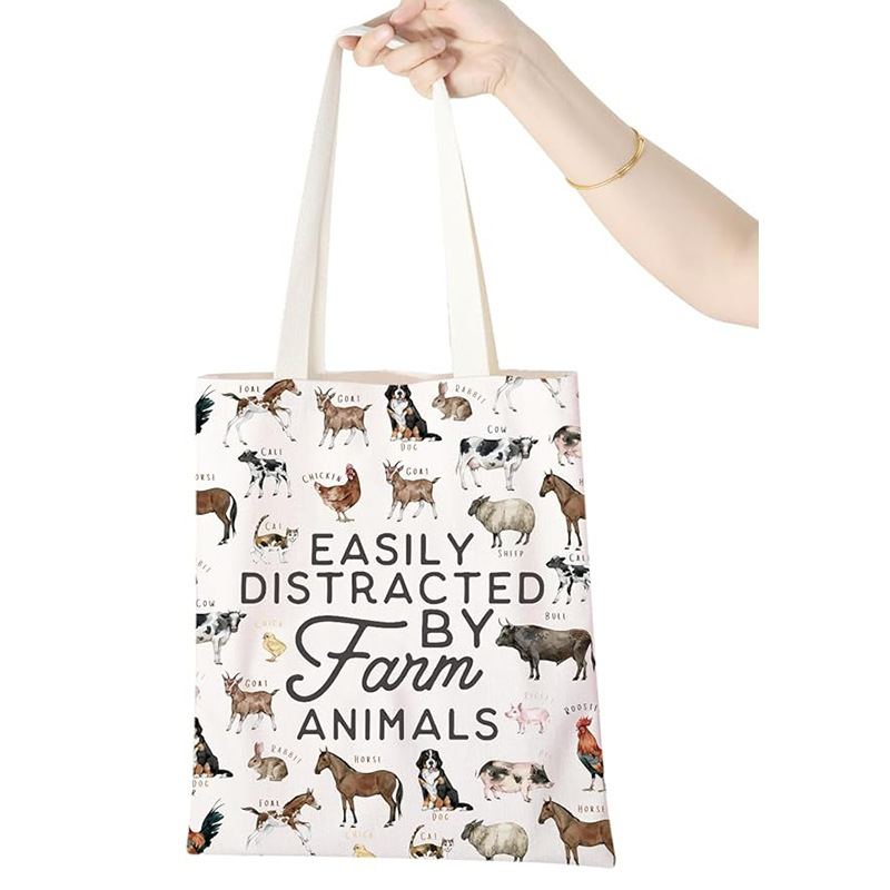 Amazon’S Hottest Product Farm Gifts: Animal Lovers Canvas Shopping Bag Handbag Commuter Canvas Bag