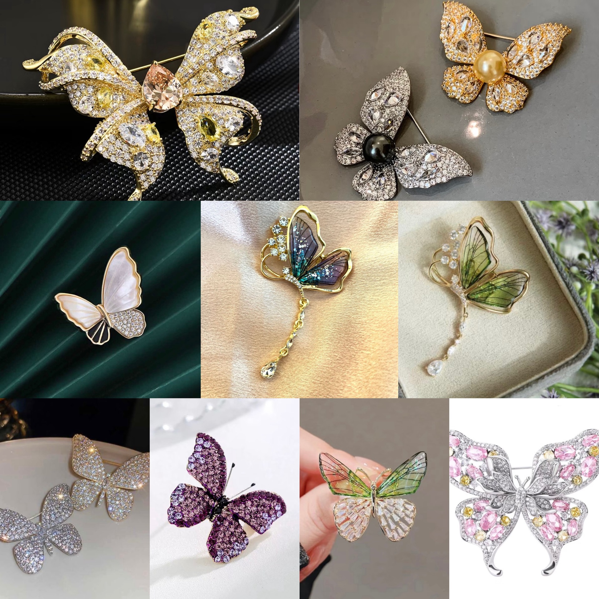 Fashion Exquisite Colorful Zirconium Butterfly Brooch High-End Versatile Elegant Pin Design Insect Brooch Wholesale