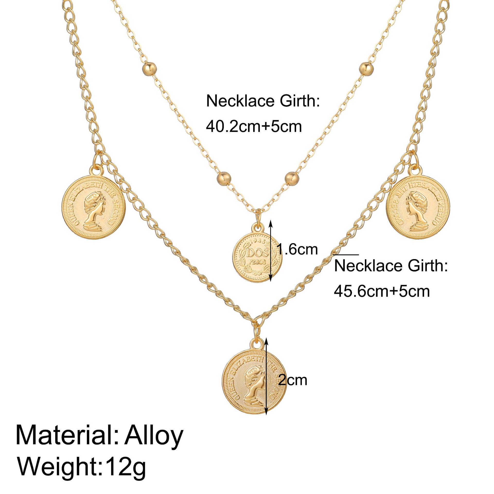 Fashion Multi-layer Portrait Coin Necklace display picture 1