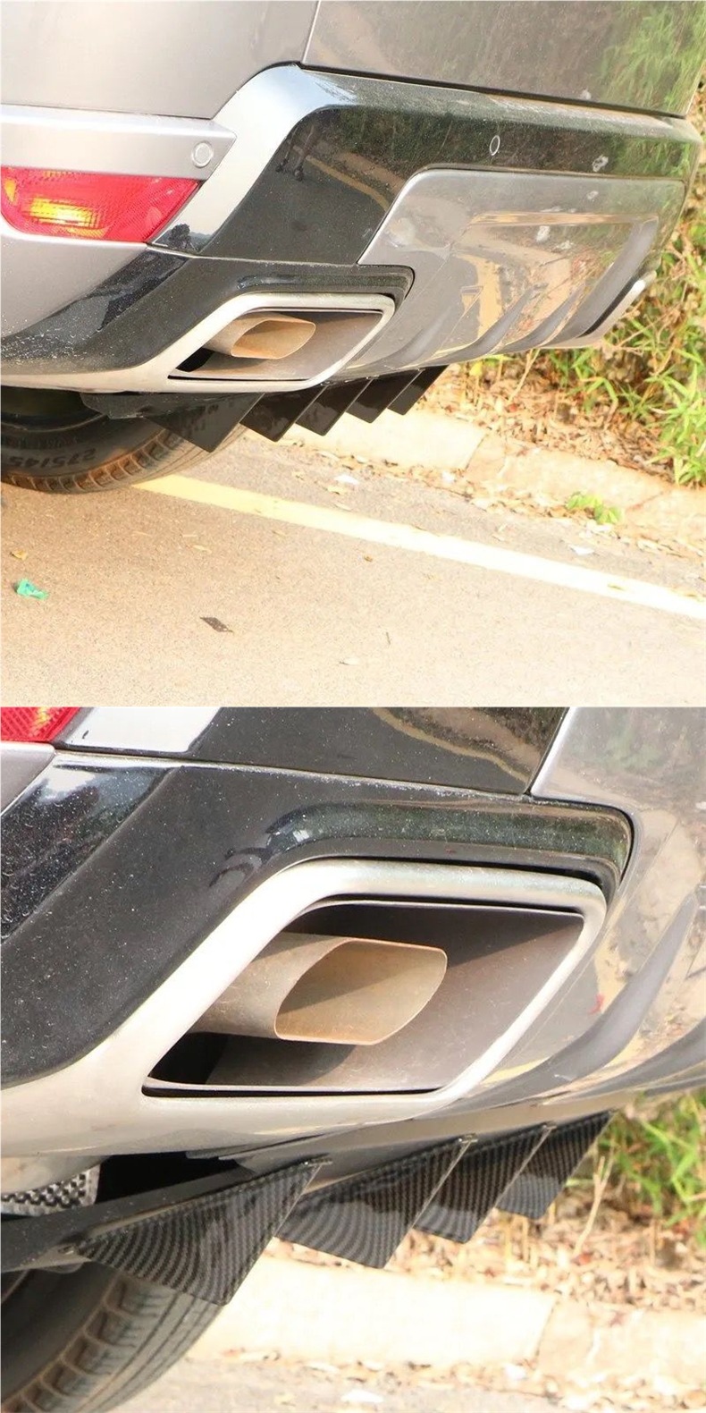 Car Rear Lip Modified Spoiler, Small Surround Rear Bumper, Sports Deflector, Carbon Fiber Shark Fin Wind Knife