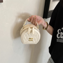 儿童绣线小圆包韩版时尚潮流百搭手提百搭单肩包小众设计斜挎包