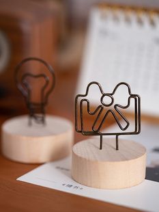 ✅   Solid Wood Desktop Note Holder Vertical Card Holder Retro Simple Business Card Holder Photo Holder Decorative Placement